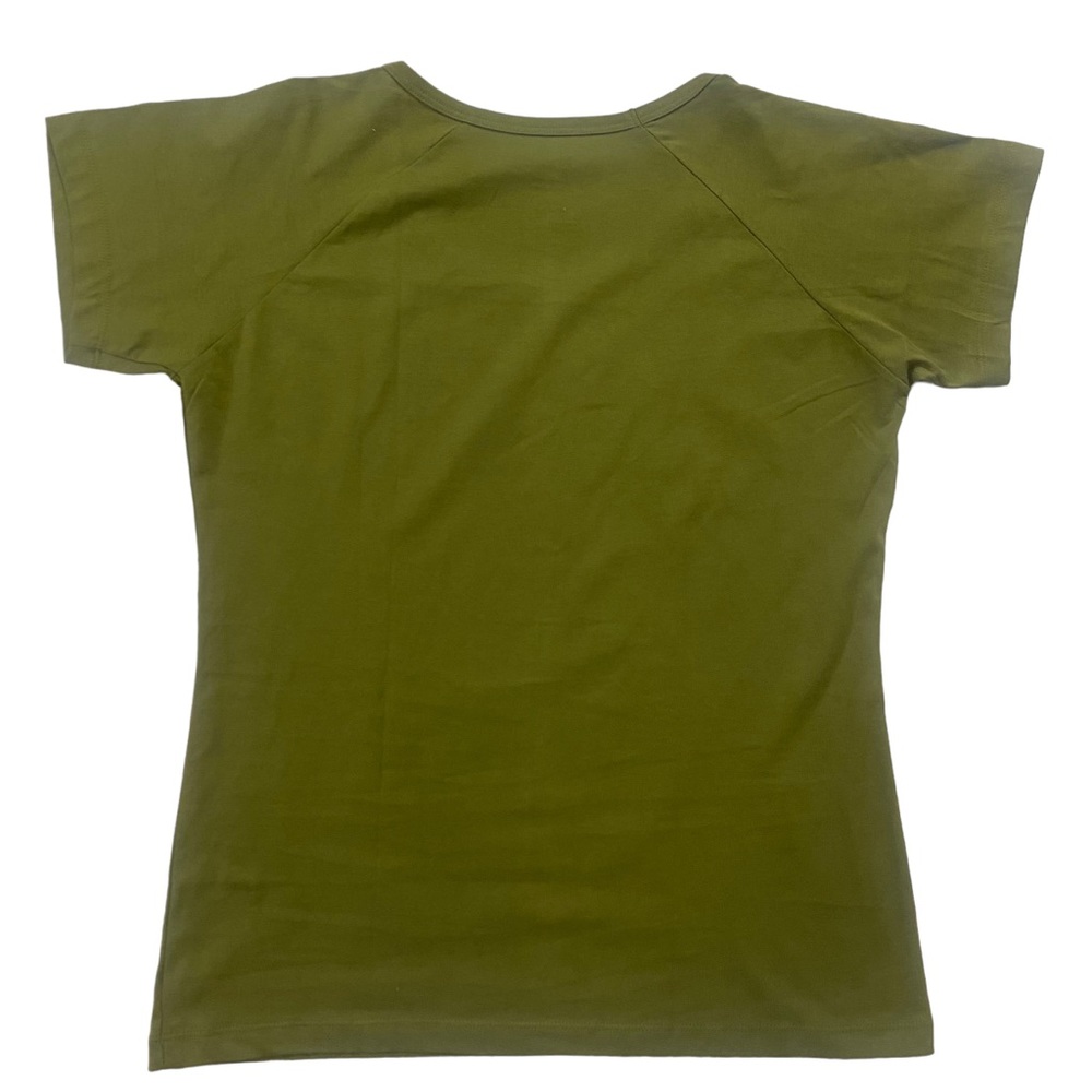 NWT XL Cuzco 100% Peruvian Cotton Olive Green Short Sleeve T-Shirt Scoop Neck - Picture 8 of 8
